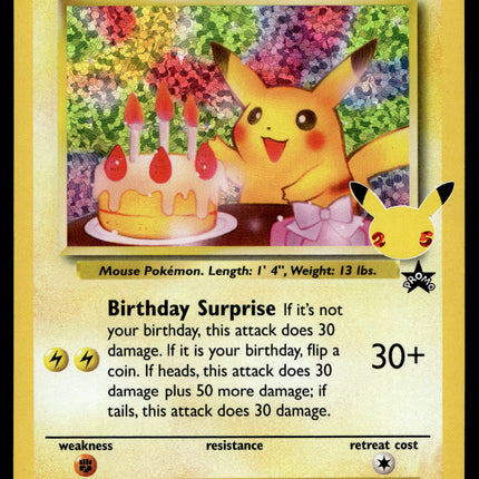 Birthday Pikachu - 24 - NM - Promo - Celebrations - Pokemon - A7-91