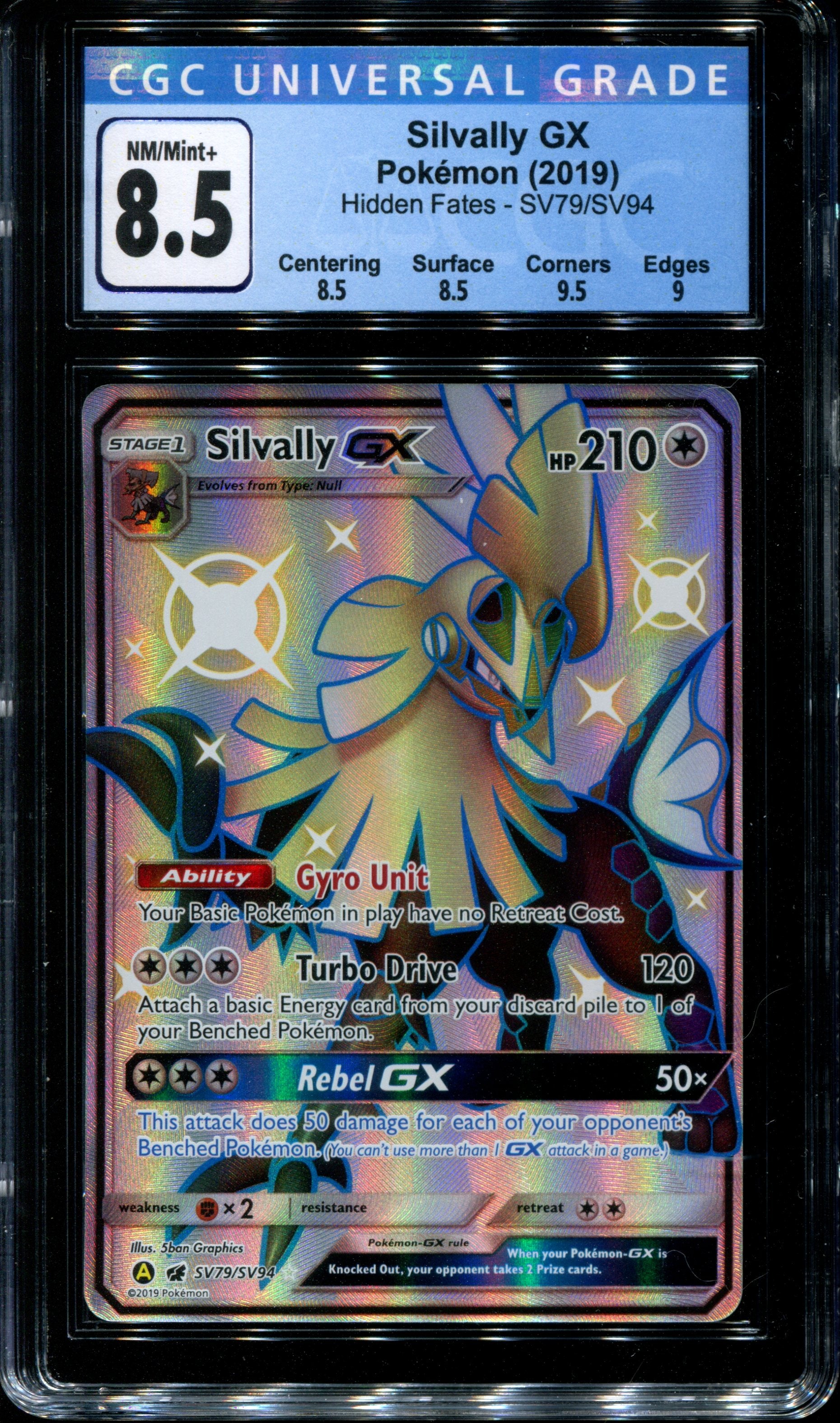 Silvally GX - SV79/SV94 - CGC 8.5 NM/Mint+ - Hidden Fates - 02248 Squeaks Game World Silvally GX - SV79/SV94 - CGC 8.5 NM/Mint+ - Hidden Fates - 02248 Squeaks Game World