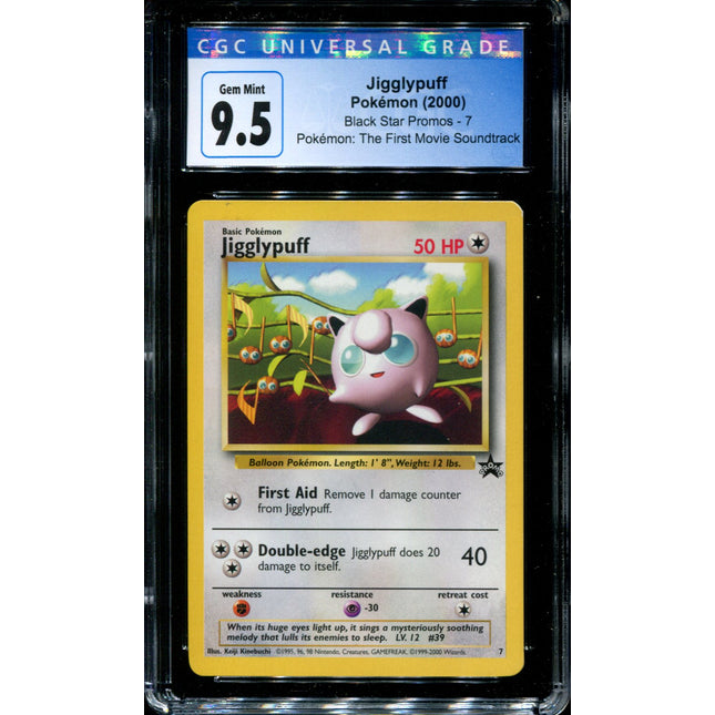 Jigglypuff - 7 - CGC 9.5 - Black Star Promo - First Movie Soundtrack - Pokemon - 54132