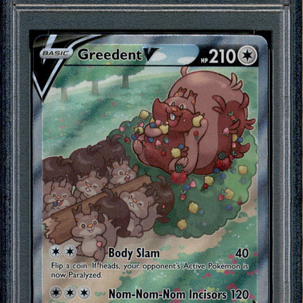Greedent V - 257/264 - PSA 10 - Alt Art - Fusion Strike - Pokemon - 30077
