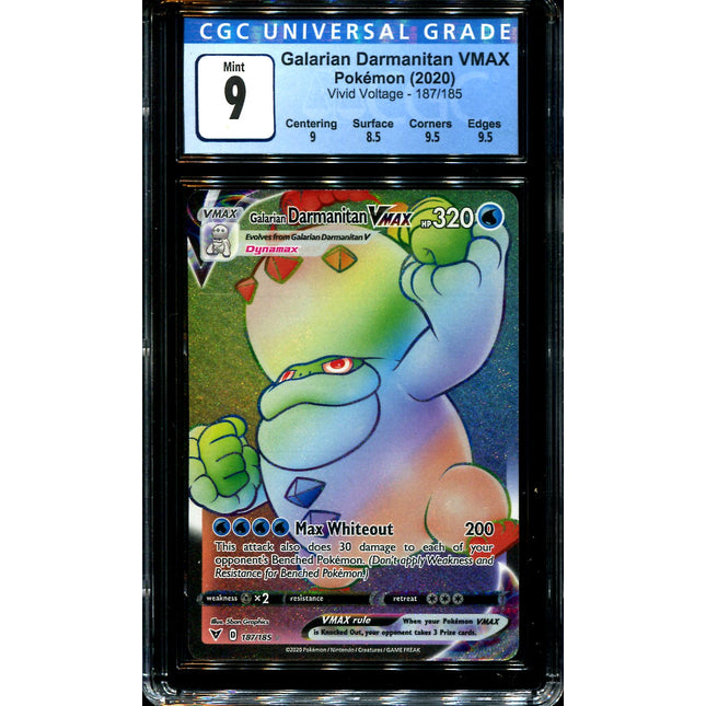 Galarian Darmanitan Vmax - 187/185 - CGC 9 - Hyper Rare - Vivid Voltage - Pokemon - 28304