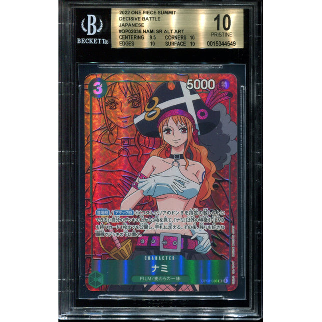 Nami - OP02-036 - BGS 10 - Alt Art - OP02 Japanese - One Piece TCG - 44549