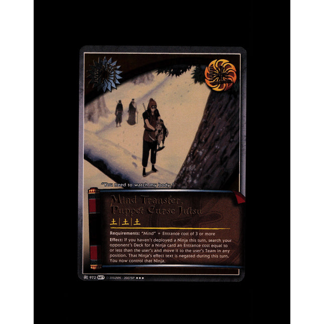 Mind Transfer, Puppet Curse Jutsu - 972 - NM - Foil - S27 - Naruto CCG - E1-145