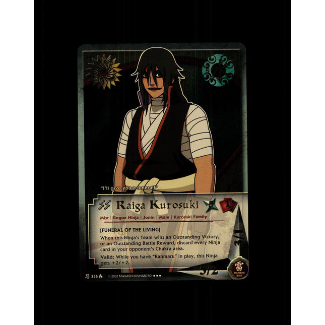 Raiga Kurosuki - 355 - NM - 1st Edition - Foil - Naruto CCG - D4-249