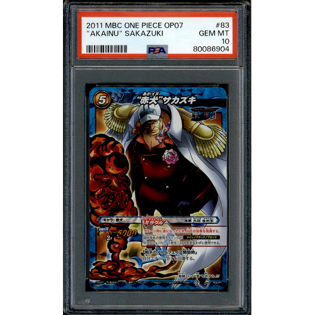 Akainu Sakazuki - 83/85 - PSA 10 - Miracle Rare - Miracle Battle Carddass - One Piece - 86904