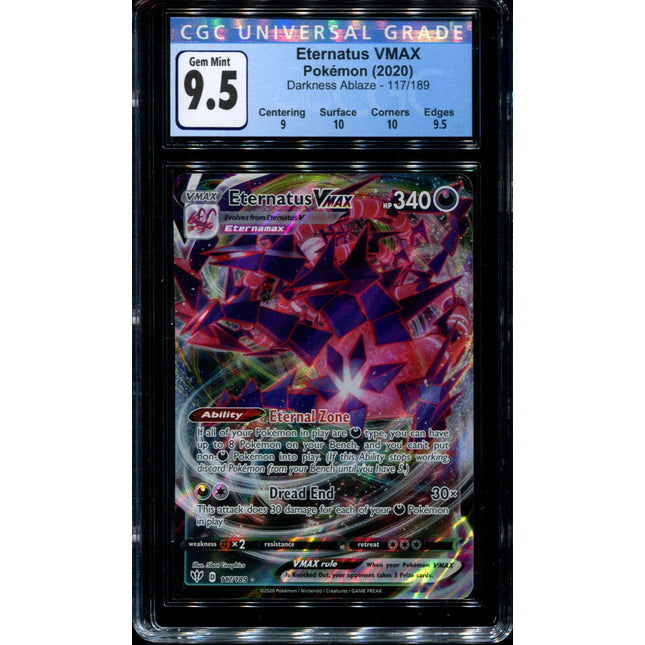 Eternatus Vmax - 117/189 - CGC 9.5 Gem Mint - Darkness Ablaze - 68053
