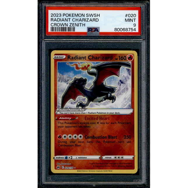 Radiant Charizard - 020/159 - PSA 9 - Holo - Crown Zenith - Pokemon - 68754