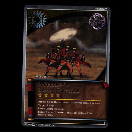 Wind Style: Rasen Shuriken - 907 - NM - 1st Edition Foil - S24 - Naruto CCG - D4-49