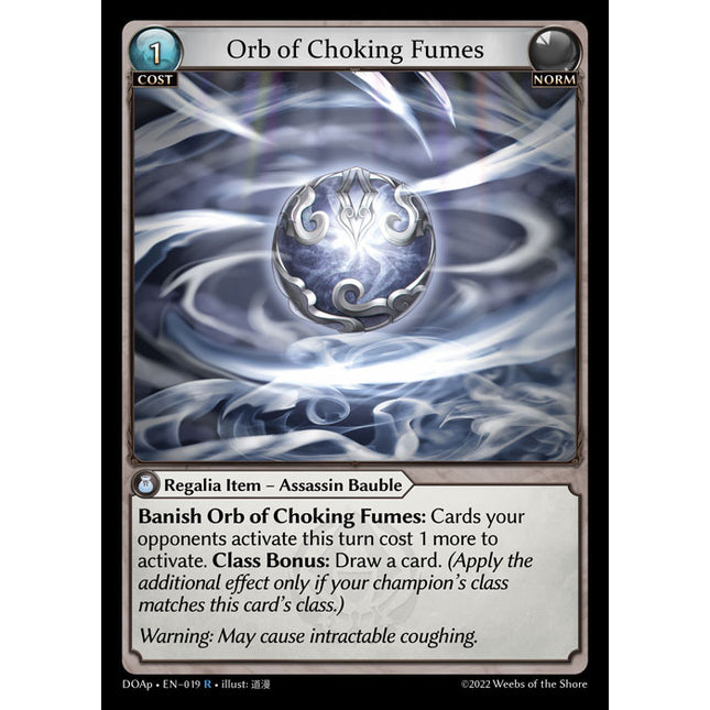 Orb of Choking Fumes - DOAp-019 - Rare - Near Mint - Non-Foil - Grand Archive TCG