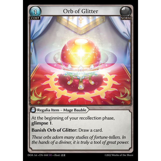Orb of Glitter - DOA 1st EN-044 - Super Rare - Near Mint - Foil - Grand Archive TCG