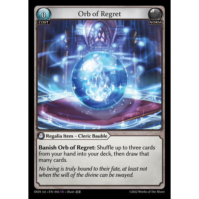 Orb of Regret - DOA 1st EN-045 - Super Rare - Near Mint - Non-Foil - Grand Archive TCG