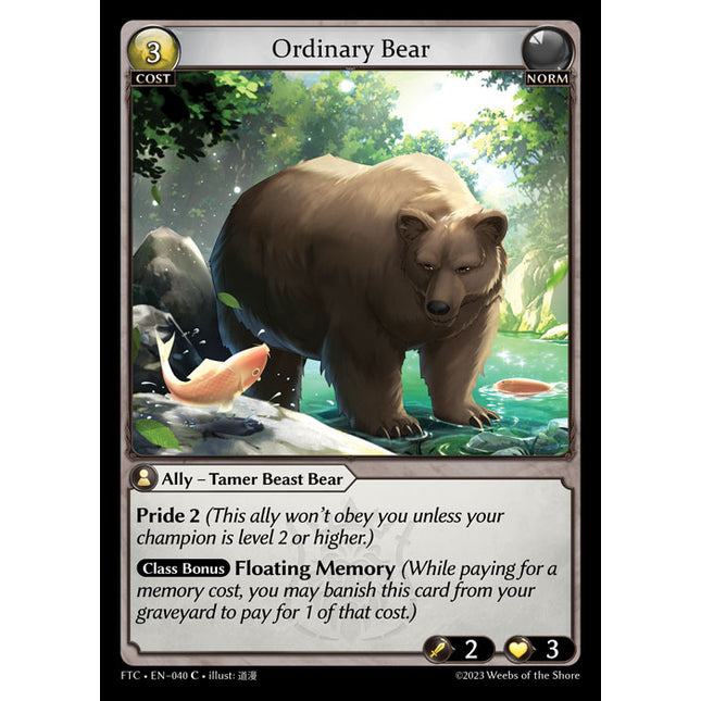Ordinary Bear - FTC EN-040 - x1 - C - NM - Foil - Grand Archive TCG
