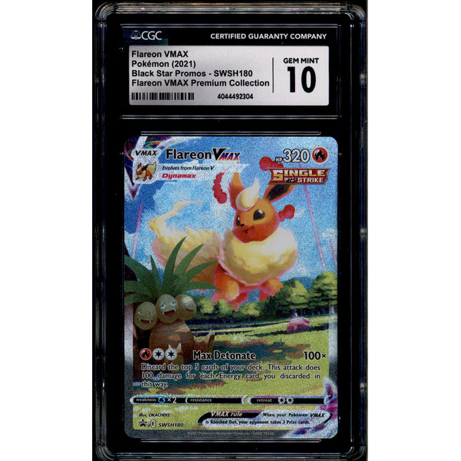 Flareon Vmax - SWSH180 - CGC 10 - Alt Art - Promo - Pokemon - 92304