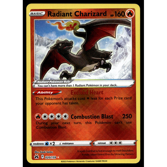 Radiant Charizard - 020/159 - NM - Ultra Rare - Crown Zenith - Pokemon - A7-62