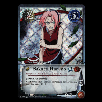 Sakura Haruno - 290 - NM - 1st Edition - Diamond Foil - Naruto CCG - D3-25