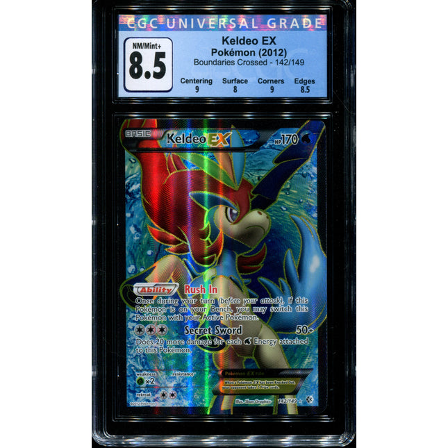Keldeo EX - 142/149 - CGC 8.5 NM/Mint+ - Boundaries Crossed - 65361