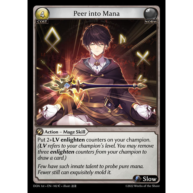 Peer into Mana - DOA 1st EN-102 - Common - Near Mint - Non-Foil - Grand Archive TCG