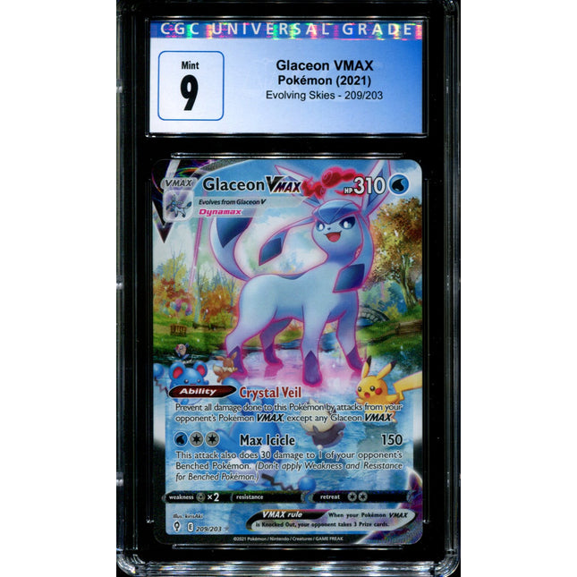 Glaceon VMAX - 209/203 - CGC 9 - Alternate Art - Evolving Skies - Pokemon - 59086