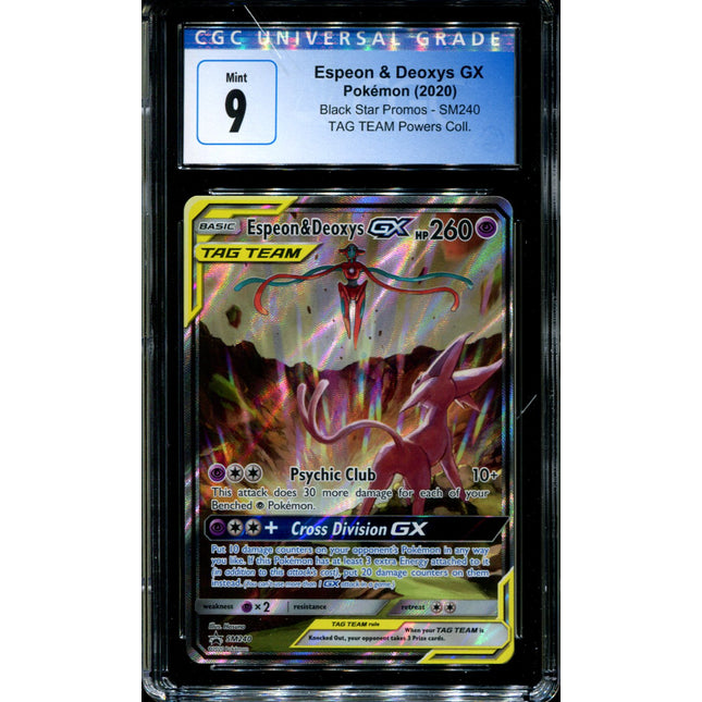 Espeon & Deoxys GX - SM240 - CGC 9 - Black Star Promos - Ultra Rare - Pokemon - 94235