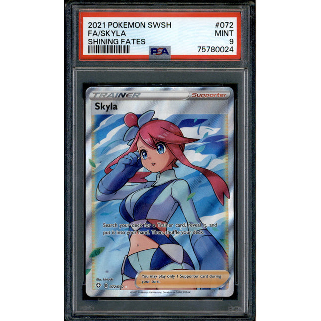 Skyla - 072/072 - PSA 9 - Full Art - Shining Fates - Pokemon - 80024