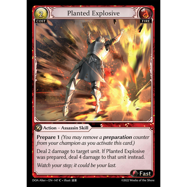 Planted Explosive - DOA Alter EN-147 - x4 - Common - Near Mint - Non-Foil - Grand Archive TCG