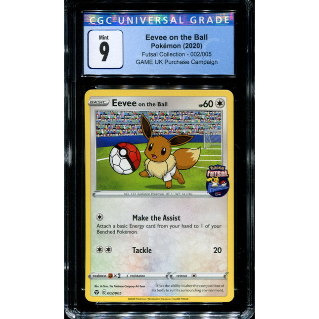 Eevee on the Ball - 002/005 - CGC 9 - Futsal Collection - UK Game Promo - Pokemon -  15045