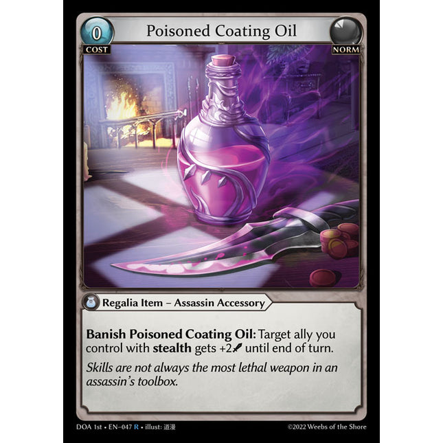 Poisoned Coating Oil - DOA 1st EN-047 - Rare - Near Mint - Non-Foil - Grand Archive TCG