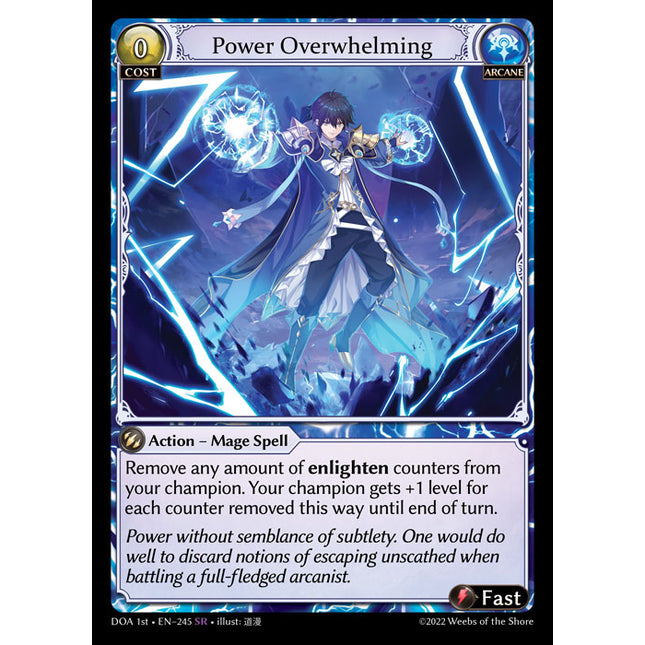 Power Overwhelming - DOA 1st EN-245 - Super Rare - Near Mint - Non-Foil - Grand Archive TCG
