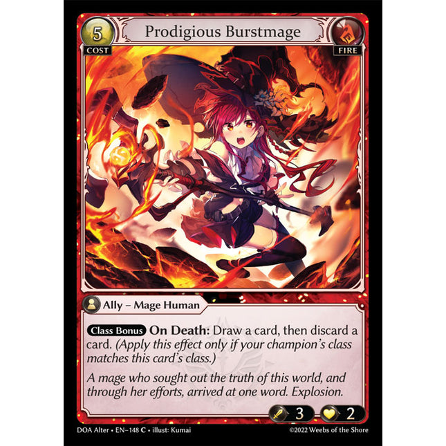 Prodigious Burstmage - DOA Alter EN-148 - x4 - Common - Near Mint - Non-Foil - Grand Archive TCG