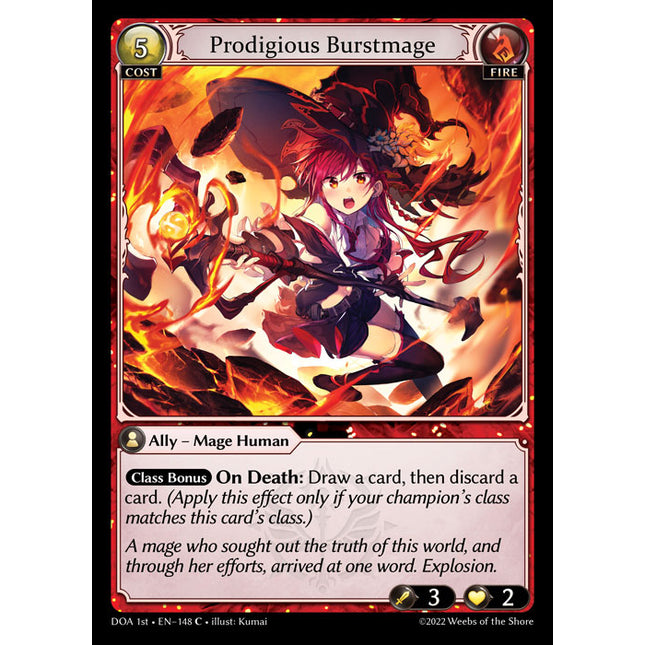 Prodigious Burstmage - DOA 1st EN-148 - Common - Near Mint - Non-Foil - Grand Archive TCG