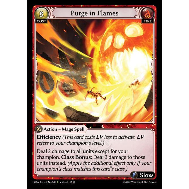 Purge in Flames - DOA 1st EN-149 - Uncommon - Near Mint - Non-Foil - Grand Archive TCG