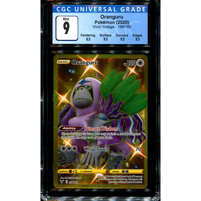 Oranguru - 199/185 - CGC 9 Mint - Secret Rare - Vivid Voltage - Pokemon - 28229