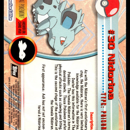 Nidorina - 30 - NM - Holo - Topps - Pokemon - A9-62