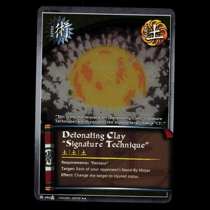 Detonating Clay "Signature Technique" - 494 - NM - 1st Edition - Foil - Naruto CCG - D3-51