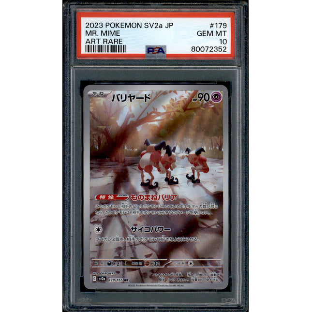 Mr. Mime - 179/165 - PSA 10 - AR - SV2a - Pokemon - 72352