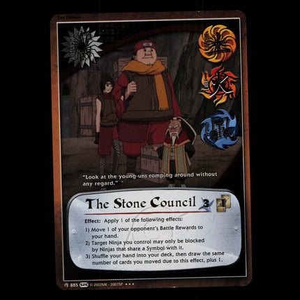 The Stone Council - 885 - NM - 1st Edition Foil - S25 - Naruto CCG - D4-58