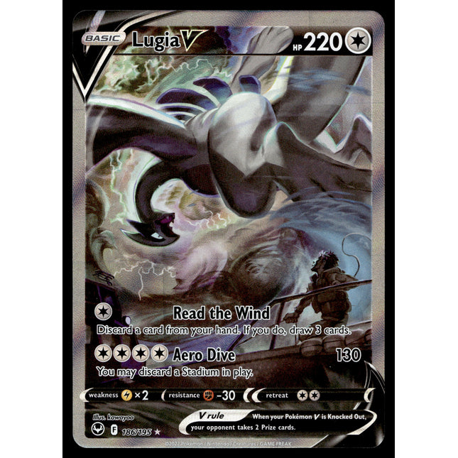 Lugia V - 186/195 - NM - Alt Art - Silver Tempest - Pokemon - A6-67