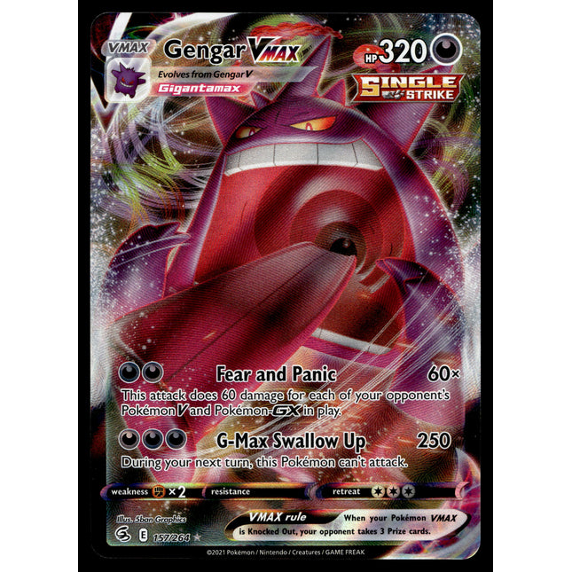 Gengar Vmax - 157/264 - NM - Ultra Rare - Fusion Strike - Pokemon - A9-58