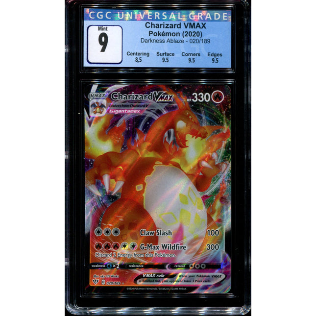 Charizard Vmax - 020/189 - CGC 9 Mint - Darkness Ablaze - 68116