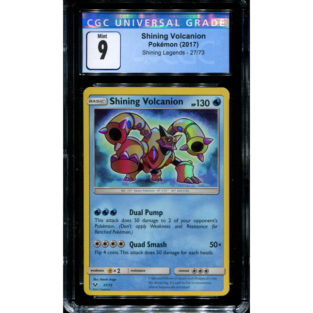 Shining Volcanion - 27/73 - CGC 9 - Secret Rare - Shining Legends - Pokemon -  15085
