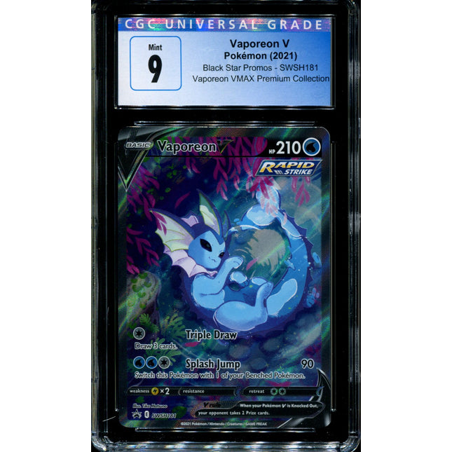 Vaporeon V - SWSH181 - CGC 9 - Black Star Promos - Alternate Art - Pokemon - 92367