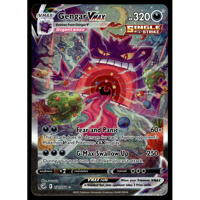 Gengar Vmax - 271/264 - NM - Alt Art - Fusion Strike - Pokemon - A6-88