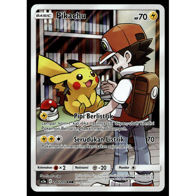 Pikachu - 206/205 - PSA NM - Indonesian - CHR - AC3A - Pokemon - A1-21