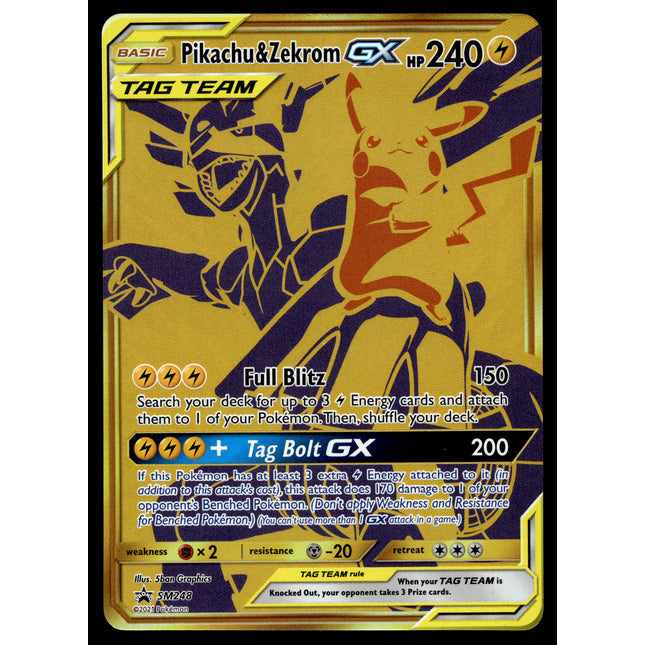 Pikachu & Zekrom GX - SM248 - NM - Secret Rare - Promo - Pokemon - A9-88