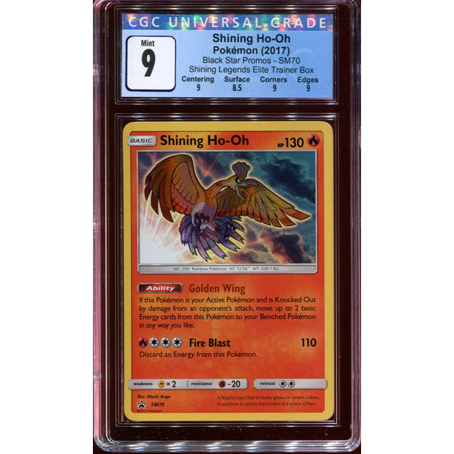 Shining Ho-oh - SM70 - CGC 9 Mint - Black Star Promo - Shining Legends - 68303