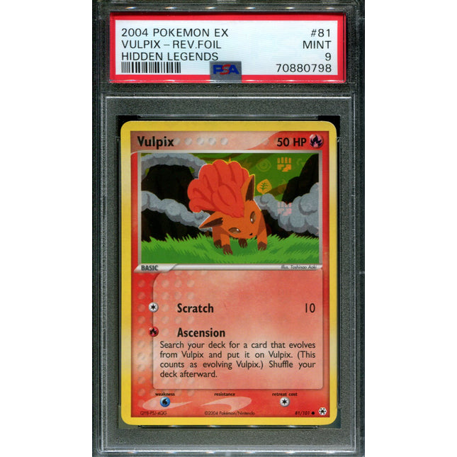 Vulpix - 81/101 - PSA 9 - Reverse Holo - Hidden Legends - Pokemon - 80798