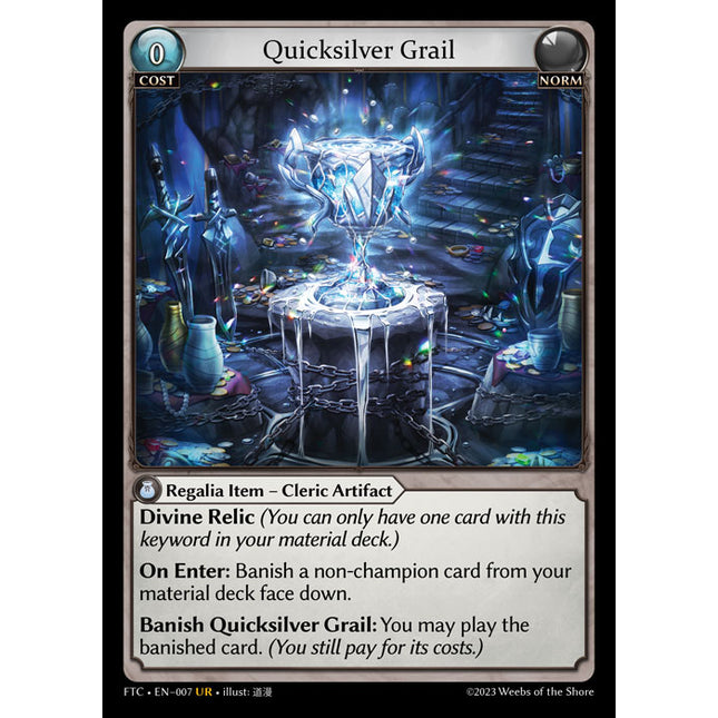 Quicksilver Grail - FTC EN-007 - x1 - UR - NM - Non-Foil - Grand Archive TCG