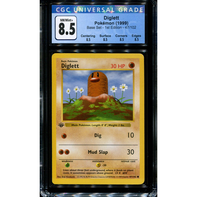 Diglett - 47/102 - CGC 8.5 - 1st Edition - Base Set - Pokemon - 38116