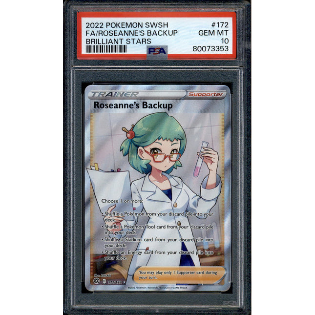 Roseanne's Backup - 172/172 - PSA 10 - Full Art - Brilliant Stars - Pokemon - 73353
