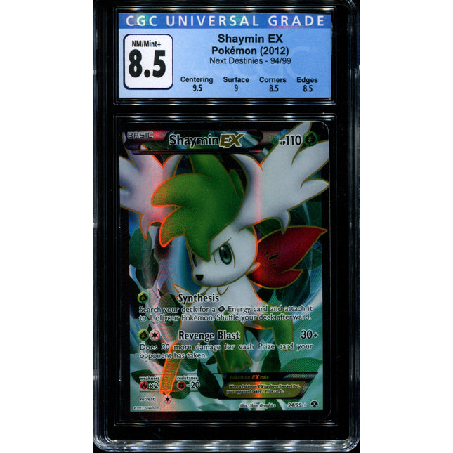 Shaymin EX - 94/99 - CGC 8.5 NM/Mint+ - Next Destinies - 02042